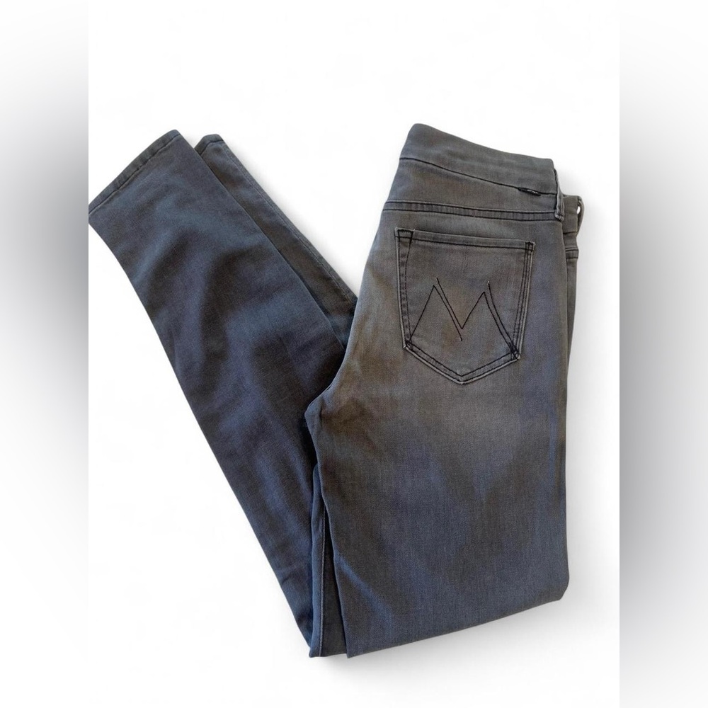 MOTHER DENIM The Looker Mid-rise Grey Old-Time Saloon Skinny Jeans Size 28